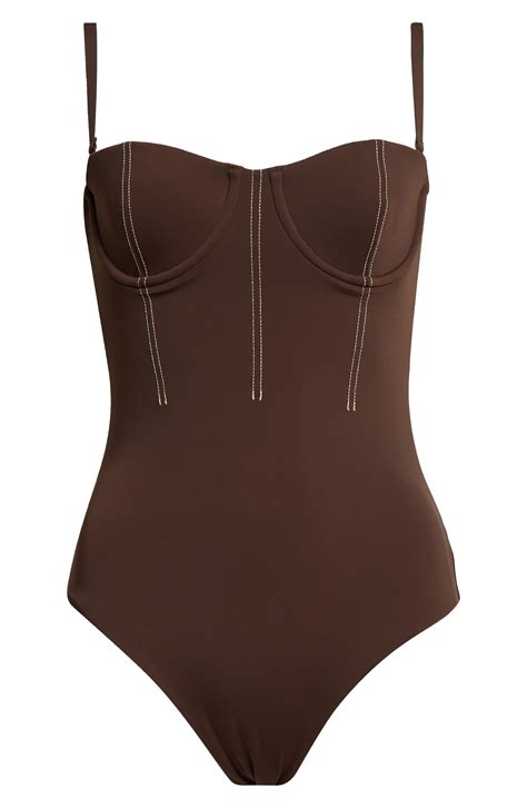 SIR Gio Corset One-Piece Swimsuit in Chocolate | Smart Closet