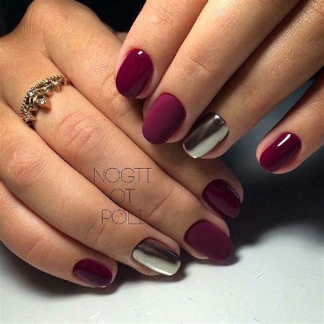 Идеи дизайна ногтей - фото,видео,уроки,маникюр! | Maroon nails, Gel ...