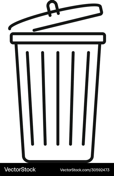 Garbage bin icon outline style Royalty Free Vector Image