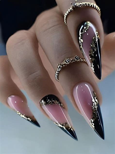 pcs long almond colorblock fake nail pc nail file sheet tape