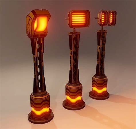 sci fi street lamp  model