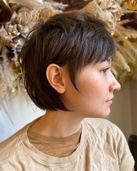 This bob cut layered look features a surprising edgy fringe 31