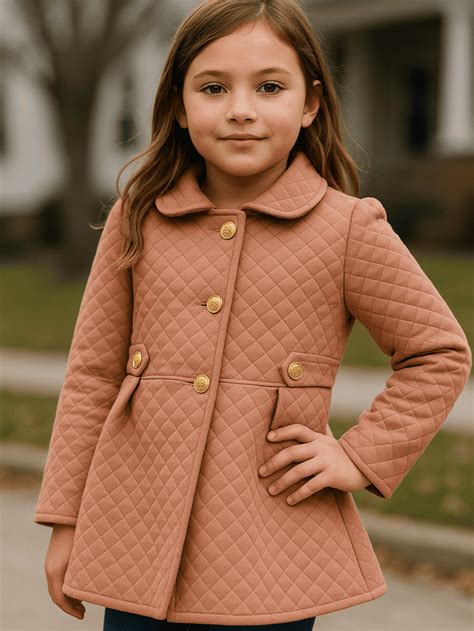 Casaco Infantil Feminino Em Promoção - Casaco Infantil Feminino Elegante Inverno com Botões Dourados ...