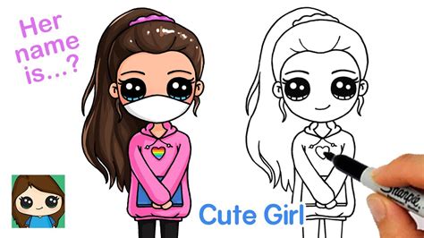 How to Draw a Cute School Girl 📚Wearing a Face Mask - YouTube