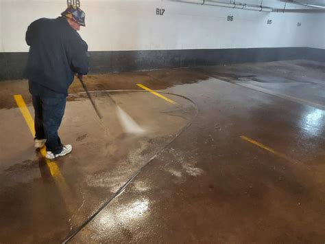 Removing Parking Garage Staining
