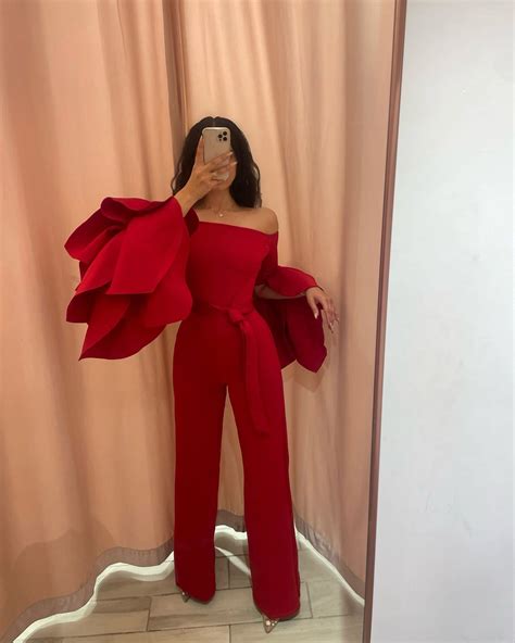 Red Monique Jumpsuit - M | Red jumpsuits outfit, Prom jumpsuit classy