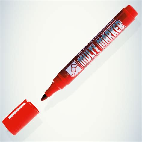 Маркер перманентный Crown Multi Marker красный, пулевидный, 3мм ЭРА ...