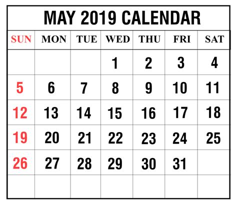 How To Schedule Your Month With May 2019 Printable Calendar | How To Wiki