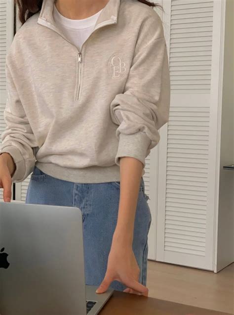 zip  sweatshirtoatmeal casual outfits sweatshirt outfit