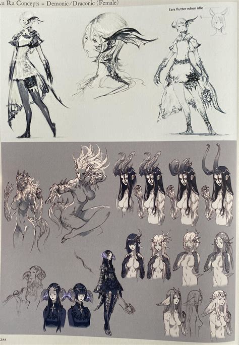 Au Ra early concept arts (Demonic and Draconic) : r/ffxiv