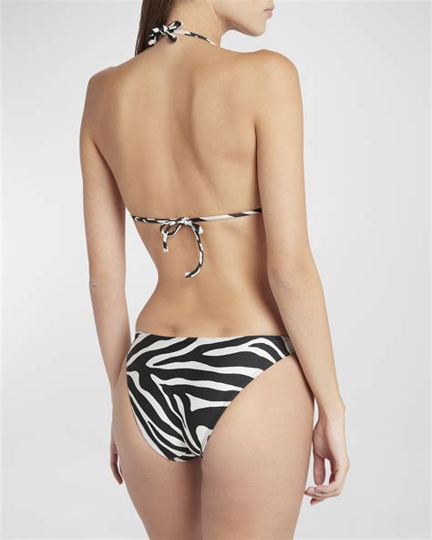 TOM FORD Zebra-Print Buckle Triangle Bikini Set | Neiman Marcus