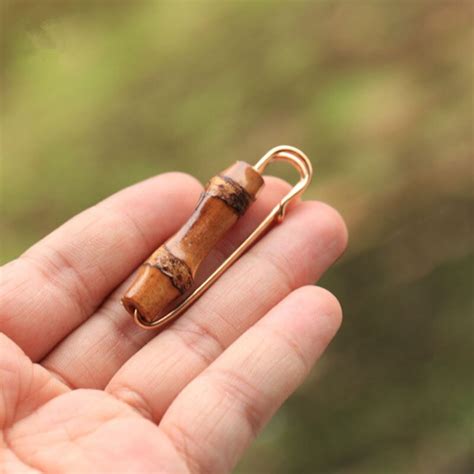 Natural Wood Bamboo Metal Brooches Brooch Pins Gra... – Vicedeal