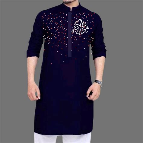 Stylish semi long linen Panjabi for man - Panjabi - Panjabi For Men