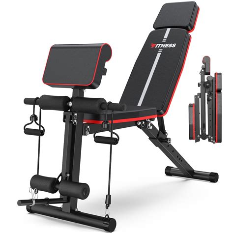 Soozier Adjustable Weight Bench with Rack for Dumbbells & Storage