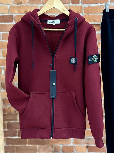 Купить Толстовка мужская зимняя Stone Island на флисе с капюшоном ...