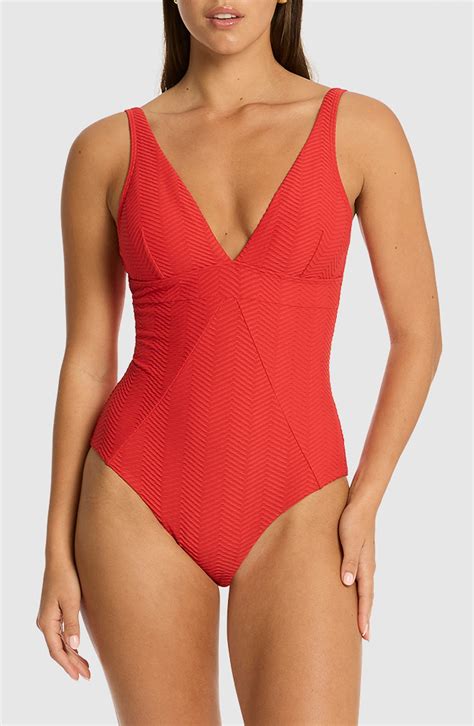 Caracus Textured One-Piece Swimsuit Sea Level купить по выгодной цене