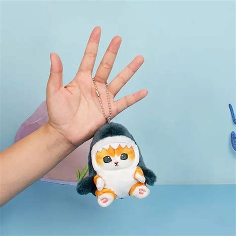 Игрушка-брелок "Кот в костюме акулы", плюшевый, синий - купить с ...