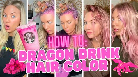 Dying my blonde hair the color of Starbucks 💫 Dragon drink 💕🐉💕 | BLONDE ...