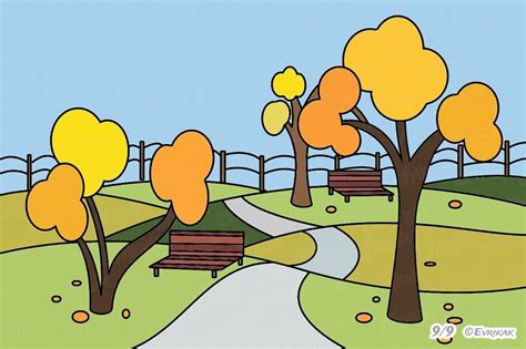 Рисуем осенний пейзаж