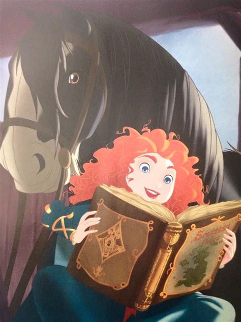 Merida reading the Scottish Tales to her horse, Angus | Disney art ...