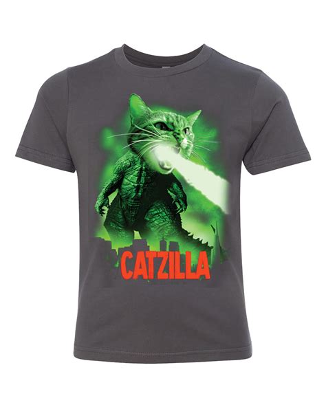 Catzilla Youth Shirt CATZILLA Crew Neck Unisex Short | Etsy