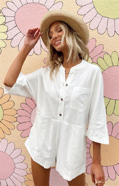 Horton Romper ~ White Linen | Linen romper, Rompers, White bachelorette