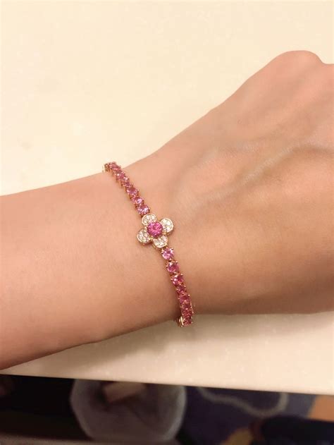 Pink sapphire and diamond bracelet , set in rose gold , absolutely ...