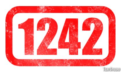 1242 Text Effect and Logo Design Number