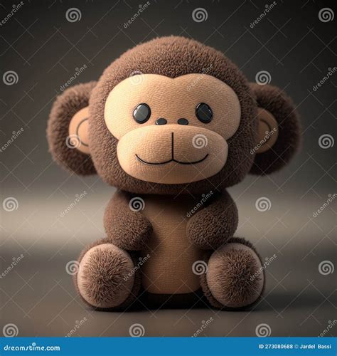 Hang in There - Adorable Monkey Plush Toy for Kids Stock Illustration