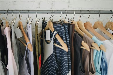 clothes hanging  rack  stock photo