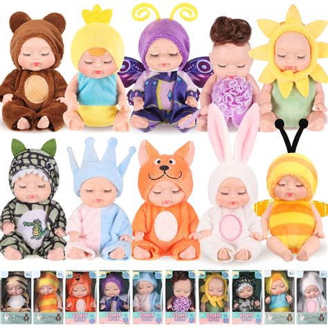 Hanaive 10 Pcs 4 Inch Mini Baby Dolls Lifelike Realistic Baby Dolls ...