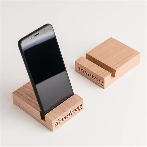 Personalized Engraved Wooden Phone Stand | Cyanowood