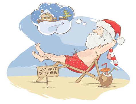 Santa Claus beach vacation stock vector. Illustration of characters ...