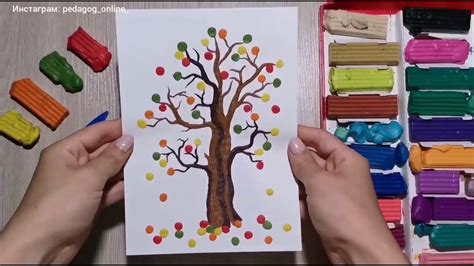 Осеннее дерево из пластилина. Поделка для детей. Autumn crafts. DIY ...