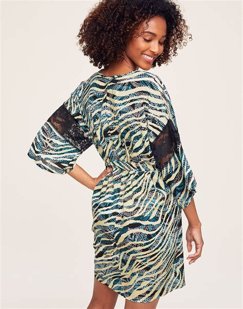 Desirae Animal Black Robe, XS | Adore Me