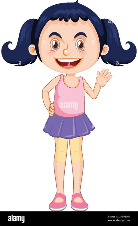 cute girl cartoon character illustration stock vector image art alamy