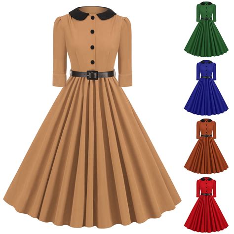 Antinious Fashion Casual Elegant Dresses for Women Long Sleeve Solid