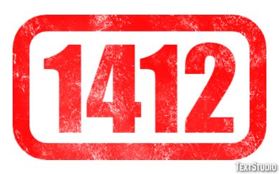 1412 Text Effect and Logo Design Number