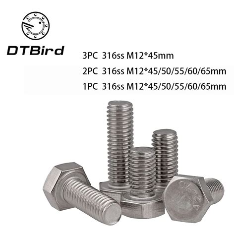 M12 M12*45/50/55/60/65 M12x45/50/55/60/65 304 316 Stainless Steel Bolt ...