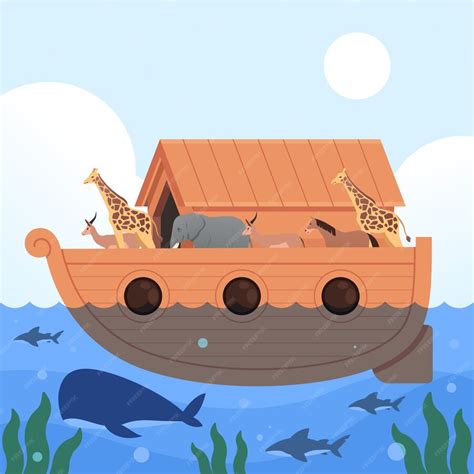 Premium Vector | Hand drawn noah's ark illustration