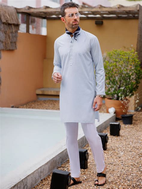 SKY BLUE BLENDED KURTA | AL-K-1221/AM-6194E – J. Junaid Jamshed US