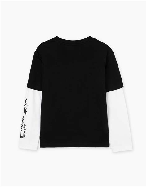 Чёрный лонгслив oversize с двойным рукавом BKT015207-1 купить по цене ...
