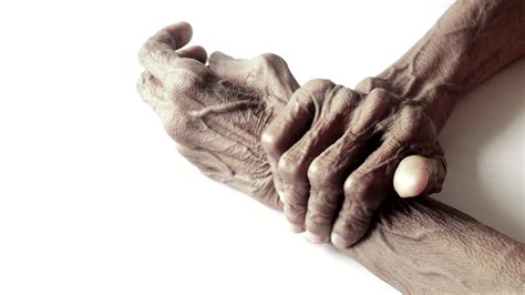 Mature arms, self massage on wrist, painful 13996568 Stock Video at