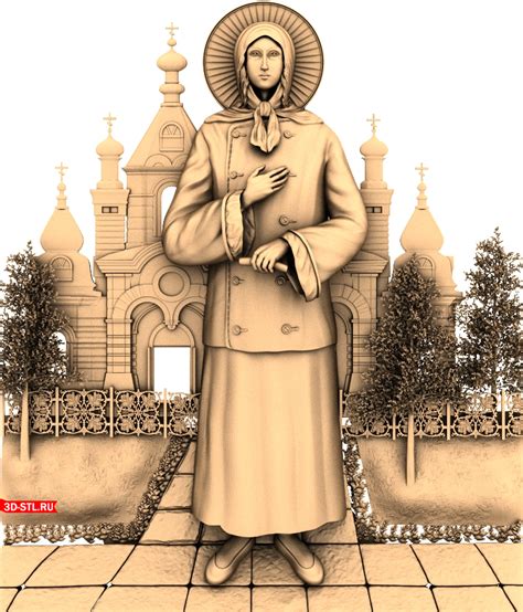 Икона Ксения Петербуржская - 3D модель для фрезера в формате STL