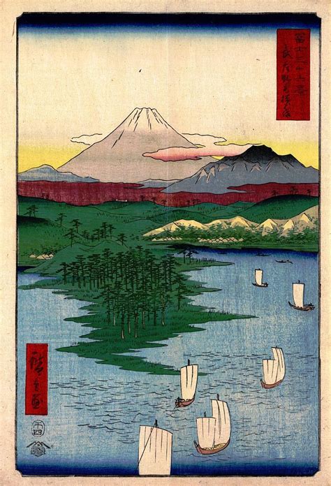hiroshige japanese painting japanese woodblock printing