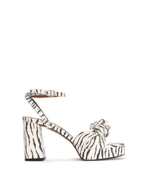 Aliza 85 platform Calf suede print Zebra