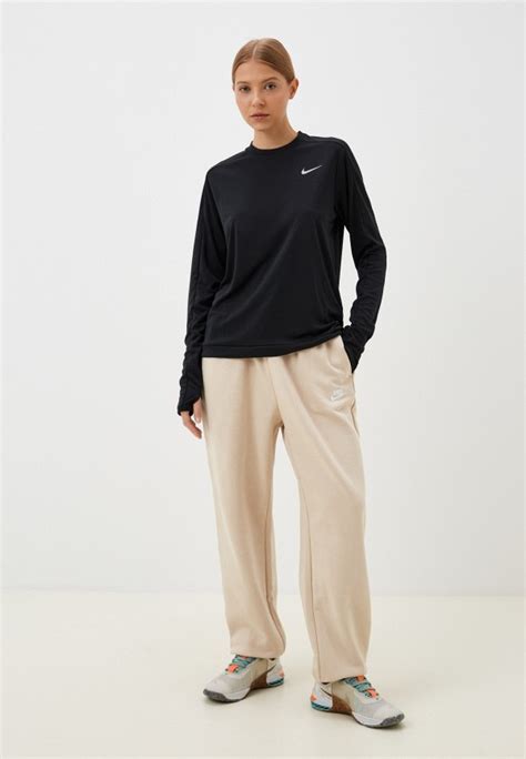 Лонгслив спортивный Nike W NK DF PACER CREW, цвет: черный, RTLADI751401 ...