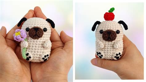 Crochet Dog Keychain - Super Easy Crochet Pug - Amigurumi Dog Free ...