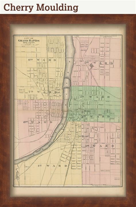 GRAND RAPIDS, Michigan 1873 Map - Replica or Genuine Original