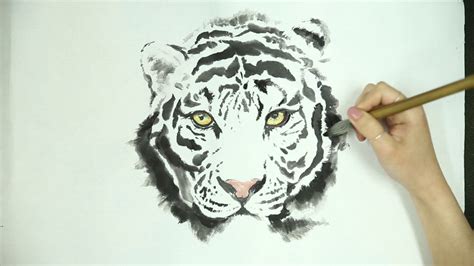 [동양화] 호랑이 그림 그리기/Drawing Tiger in Oriental Painting/아트담 - YouTube